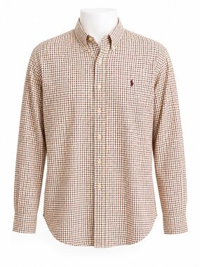 Size XL Ralph Lauren Men’s Custom Fit Plaid Button Down Cotton Shirt